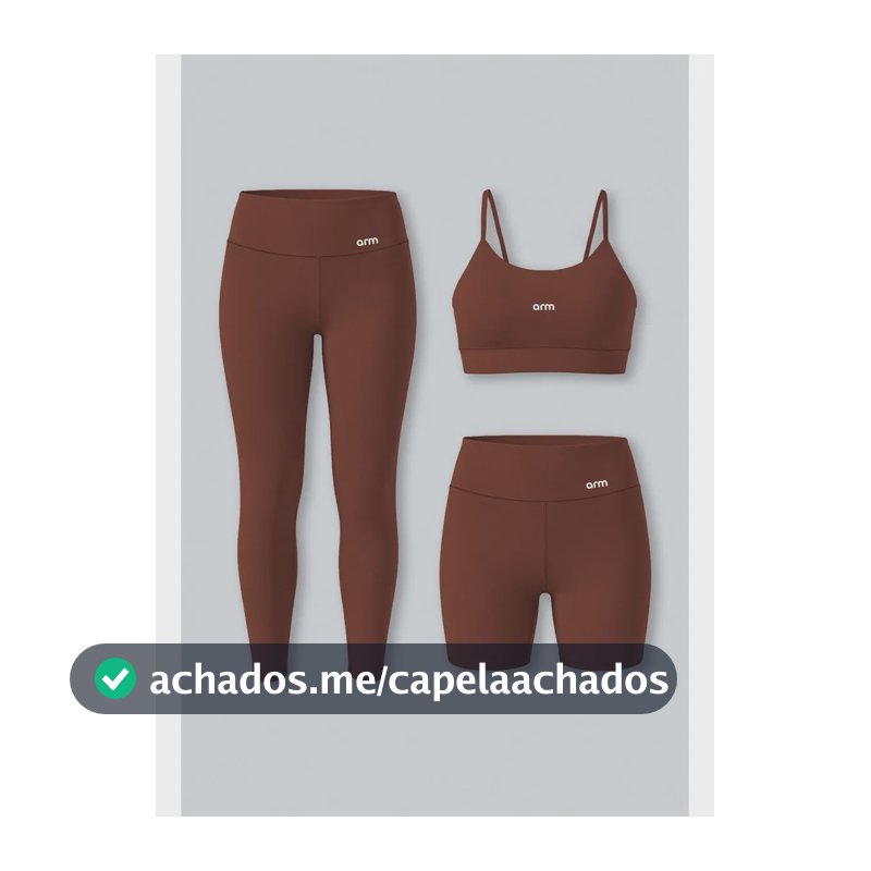 Kit Conjunto Fitness Legging E Short Powerslim + Top Alça Avelã Liso M - M