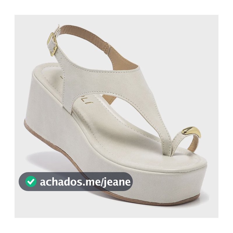 Sandália Feminina Sofiolí Anel De Dedo Plataforma Leve Moda Off White 35 Br