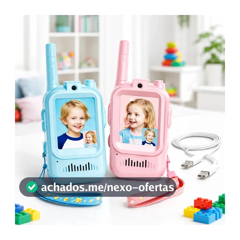 Walkie Talkie Infantil Chamada De Vídeo Recarregável 300m