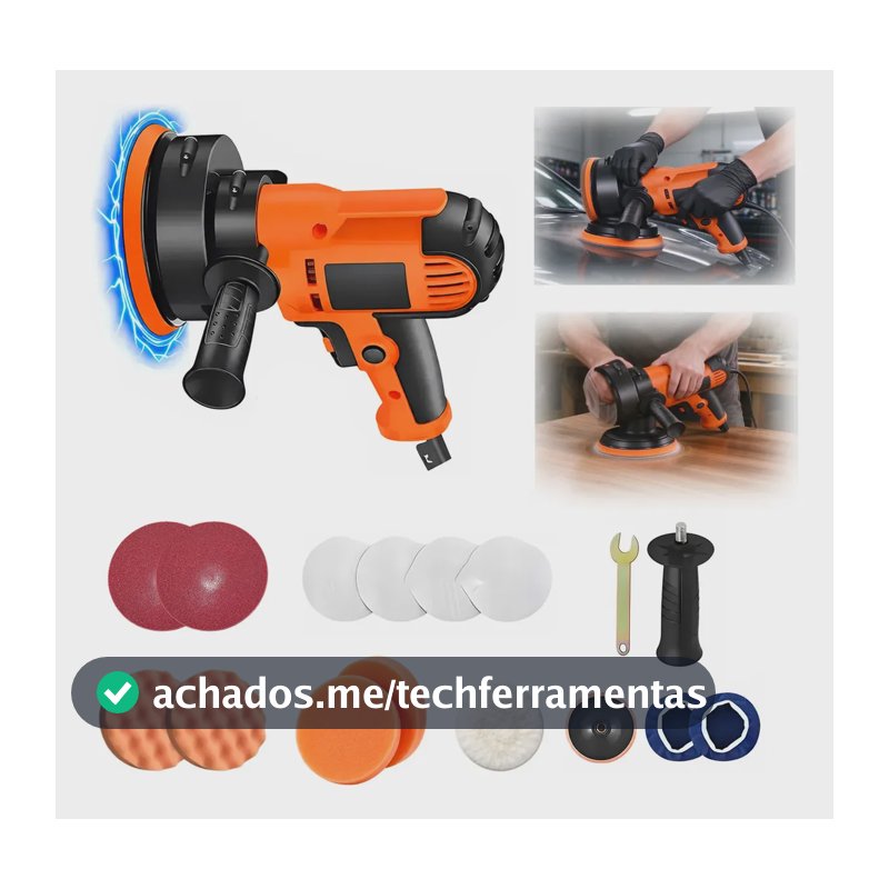 Politriz Lixadeira Elétrica Multifunções HORDY, Politriz Angular Automotiva 4000rpm Com Mandril E Acessórios