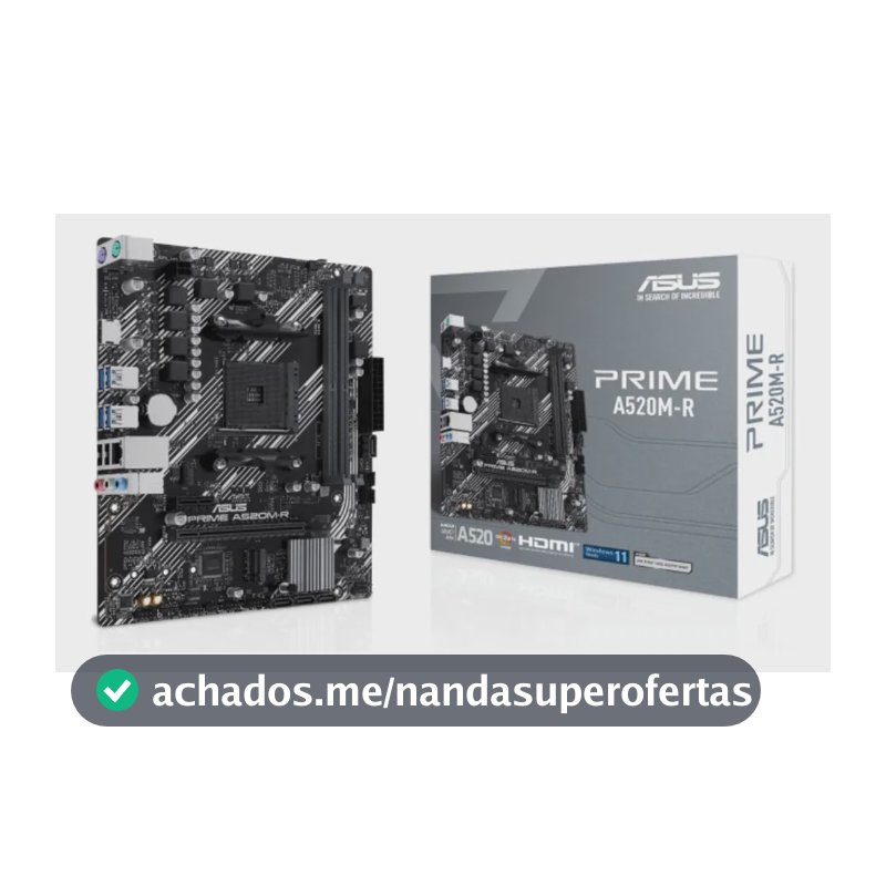 Placa Mãe Asus Prime A520m-r Am4 Ddr4 Micro-atx Preto