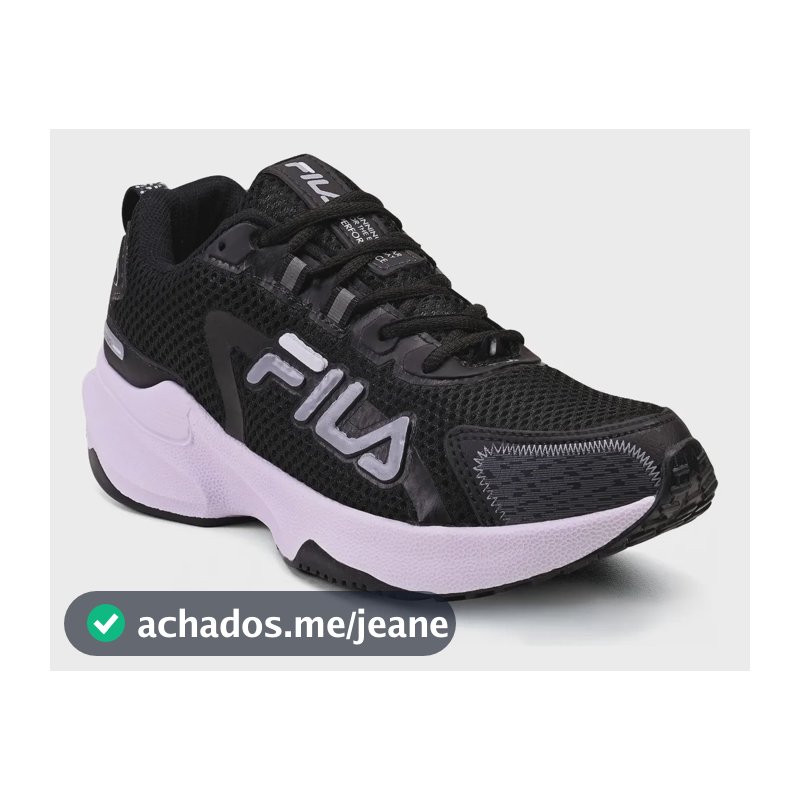 Tênis Fila Academia Corrida Caminhada Macio Treino Leve Fila Preto Branco 42 Br