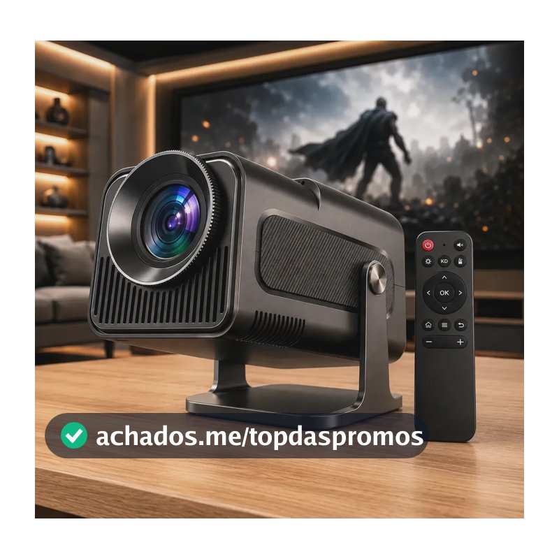 Projetor Hy320 Mini Smart TV Android WiFi 6 390 ANSI Lumens Full HD Suporte 4K HDMI Bluetooth Alto Falante Cinema Com Controle Remoto Bivolt Portátil Kateluo