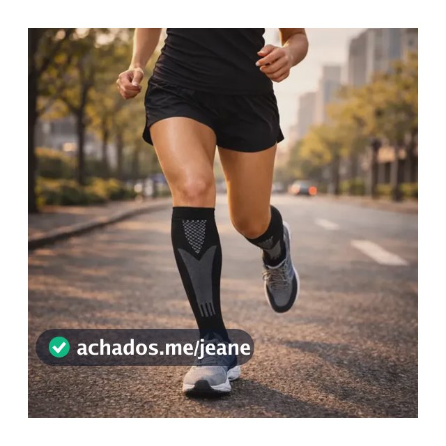 Meia De Compressão Esportiva Cano Alto 3/4 Corrida Ciclismo
