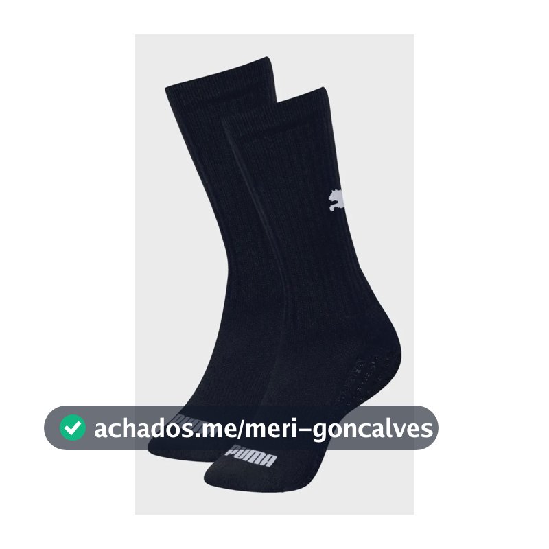 Meia Puma Antiderrapante Masculina Futebol Pilates Esportiva Preto 39-43