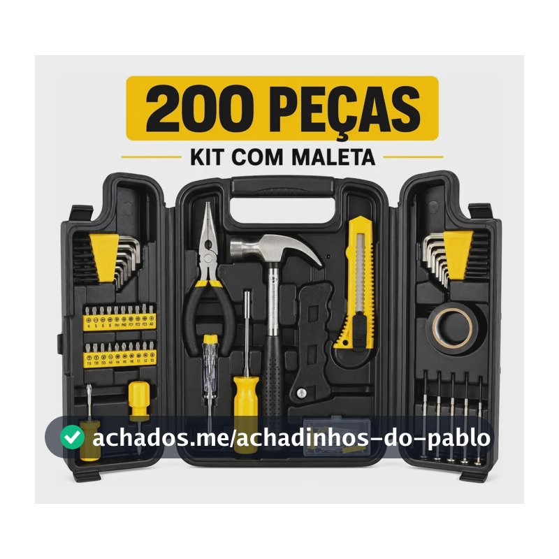 Kit Jogo De Ferramentas 200 Peças Profissional - Titanium Platina