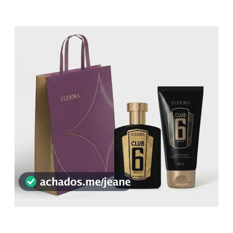 Club 6 Prestige: Eau De Parfum 95ml + Loção Corporal 200ml + Sacola