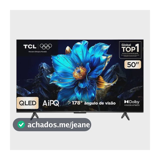Smart TV TCL 50 Polegadas QLED 4K P7K WiFi Bluetooth Google TV HDR10+ Dolby Atmos Dolby Vision 50P7K