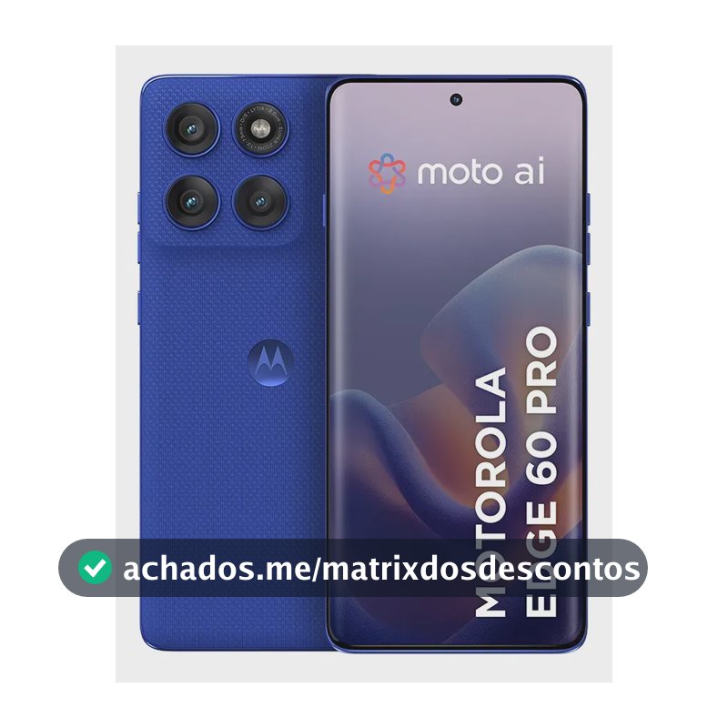 Smartphone Motorola Edge 60 Pro 5G 256GB 12GB RAM Câmera Traseira 50 MP OIS + 50 MP + 10 MP Selfie 50 MP Tela 6.7" - Azul