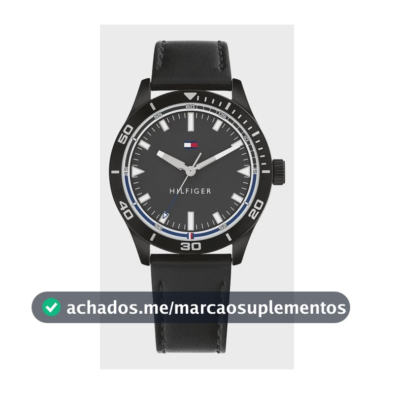 Relógio Tommy Hilfiger Toc Masculino Em Couro Preto 1791819 Preto