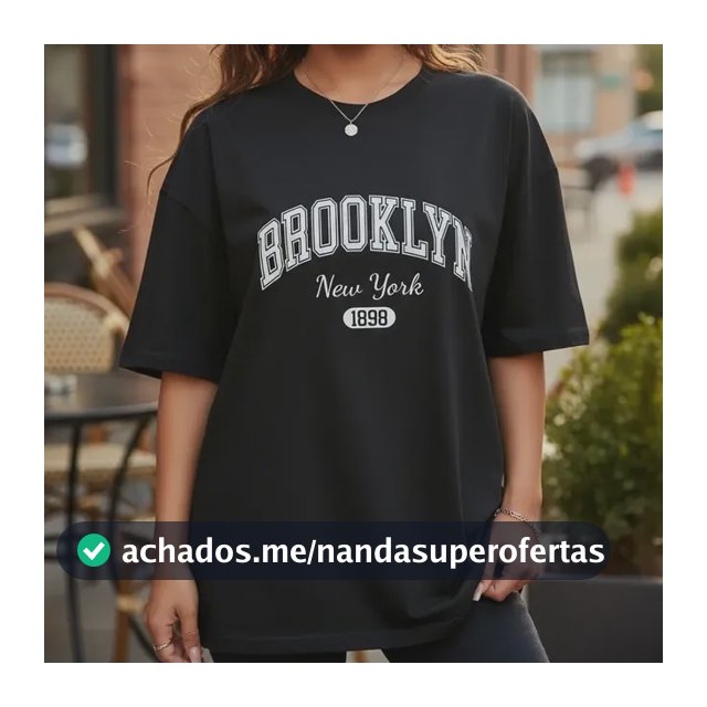 Camiseta Oversized Feminina Brooklyn 100% Algodão Streetwear