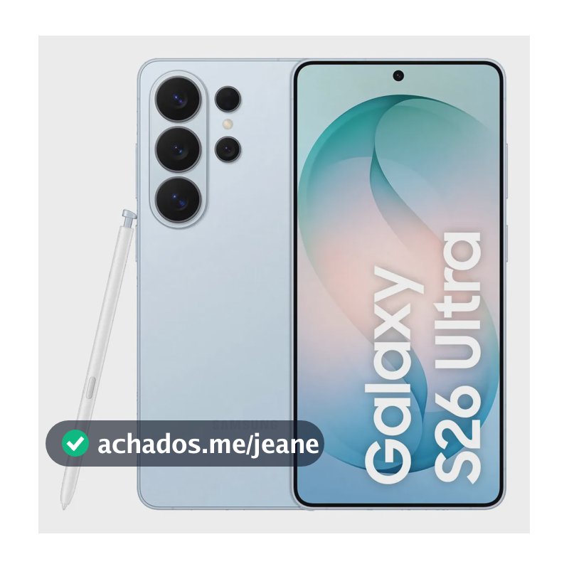 Celular Samsung Galaxy S26 Ultra 5G, 512GB, 12GB RAM, Câmera Quádrupla, Tela Grande de 6.9" Azul