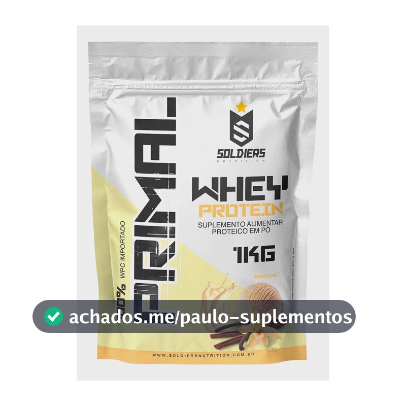 Whey Protein Primal 1kg Soldiers Nutrition Sabor Baunilha