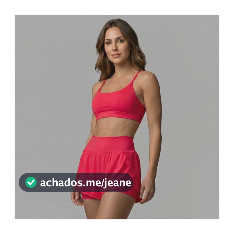 Conjunto Fitness Top E Short Suplex Feminino Academia Vermelho Gg