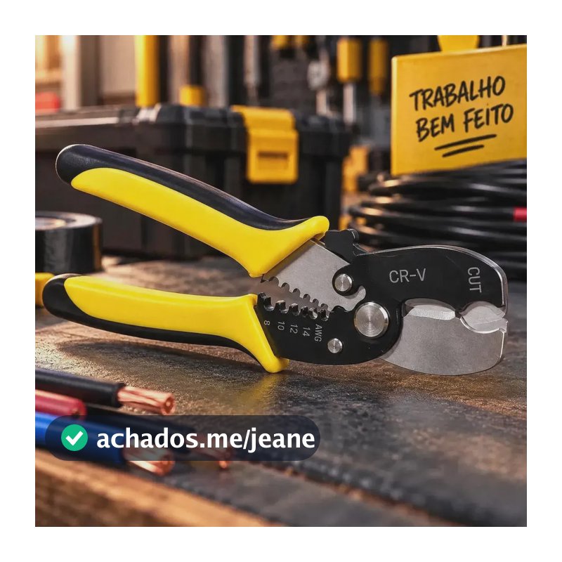 Alicate Corte Cortador De Cabos Até 35mm Decapador Até 16mm Amarelo