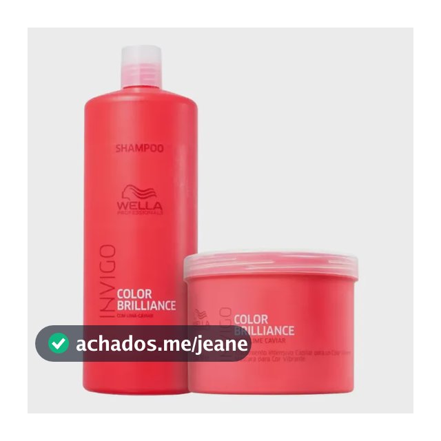 Kit Wella Invigo Color Brilliance shampoo 1L e máscara 500ml