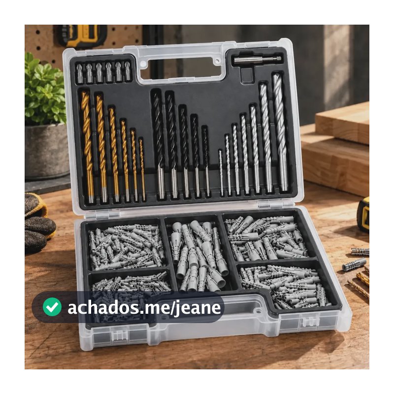 Jogo De Brocas Madeira Metal Concreto Completo Com Buchas