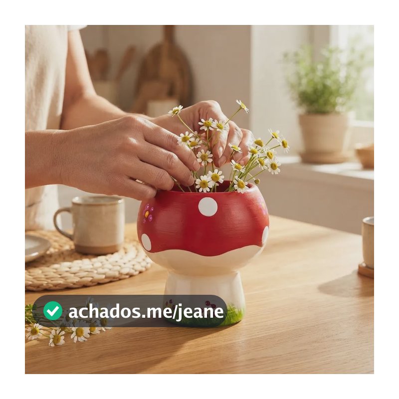 Cachepot Cogumelo Mini Taça Decoração Jardim Flor Suculenta Colorido Cogumelo Mini Taça.
