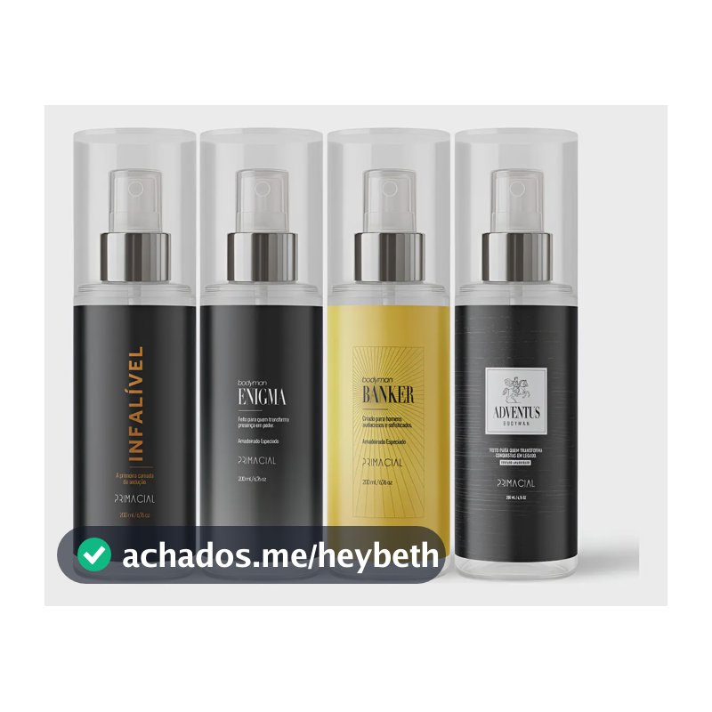 KIT BODY SPLASH MASCULINO INFALIVEL + ENIGMA + BANKER + ADVENTUS 200ML - PRIMACIAL PERFUME AMADEIRADO