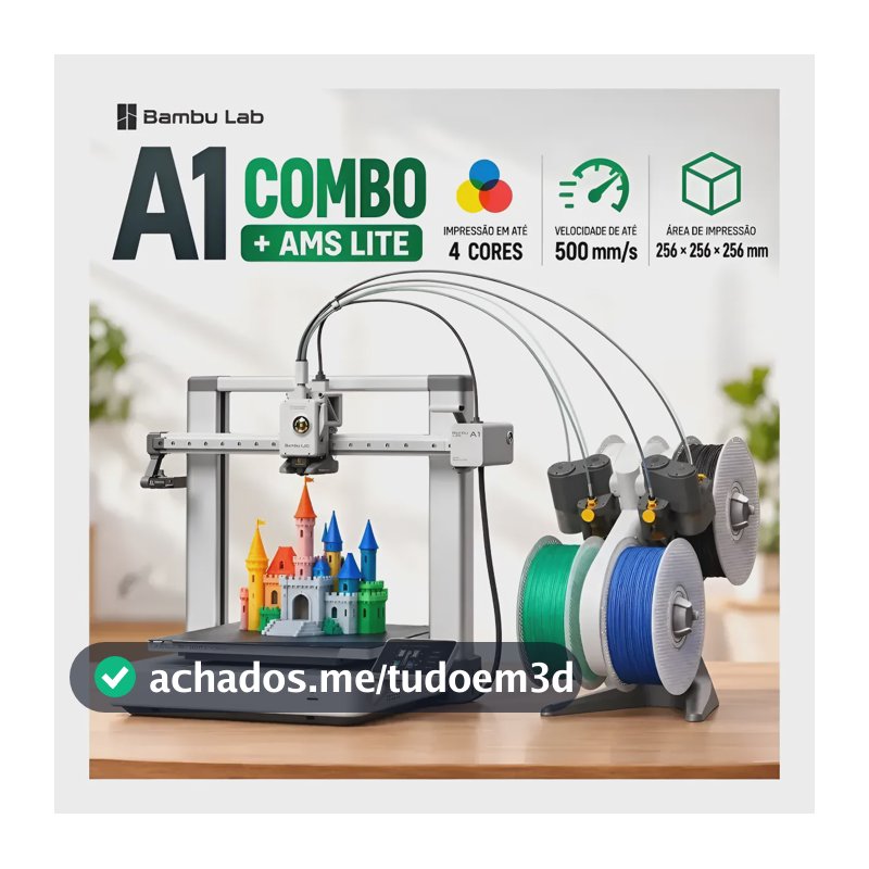 Impressora 3d Bambu Lab A1 Combo Ams Lite Wi-fi 127/220v 127/220v Prateado