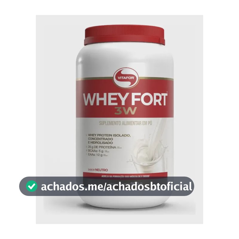 Whey protein Vitafor Fort 3W 900g em pó Sem sabor x 900g