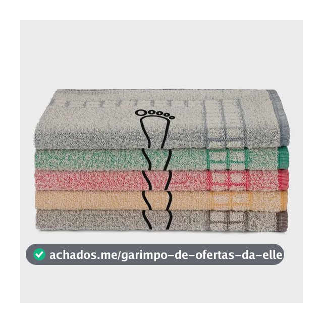 Kit 5 Tapetes Banheiro Algodão Toalhas BRK Felpudo Mali 45x70cm