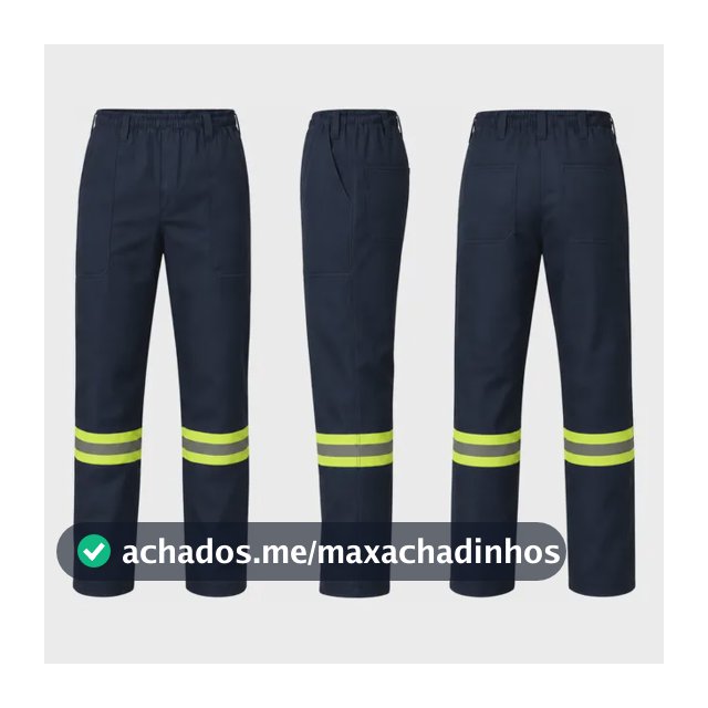 Calça De Brim Uniforme Profissional Com Faixa Refletiva