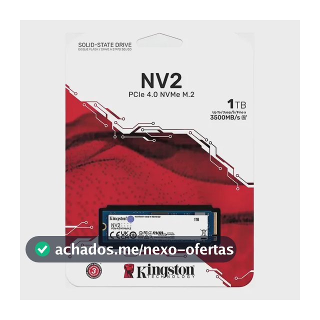 SSD M2 1TB Kingston Nvme2 Pcie 4.0 3500 Mb/s Cor Preto SNV2 1000G