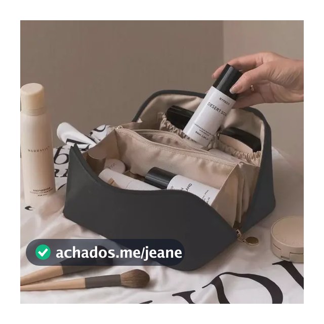 Bolsa Necessaire Porta Maquiagem Higiene Organizador Viagem Cor Preto