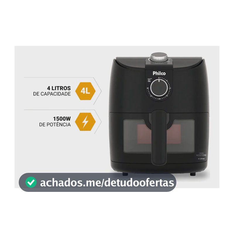 Fritadeira Air fryer philco 4l redstone 1500w paf40a Cor Preto