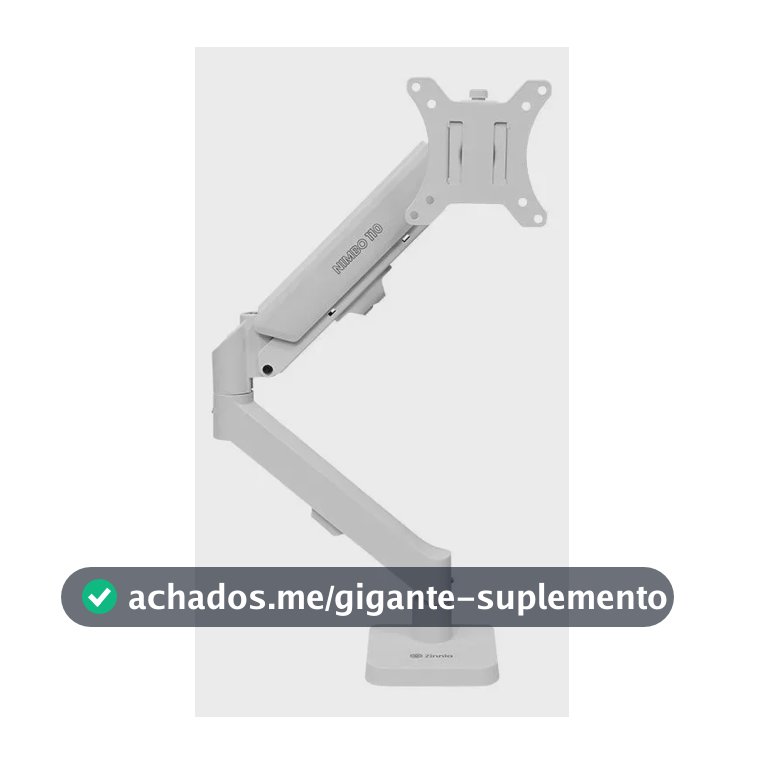 Suporte Articulado Para Monitor 13 a 32 Pistão a Gás Ajustável Zinnia Nimbo 110 Branco