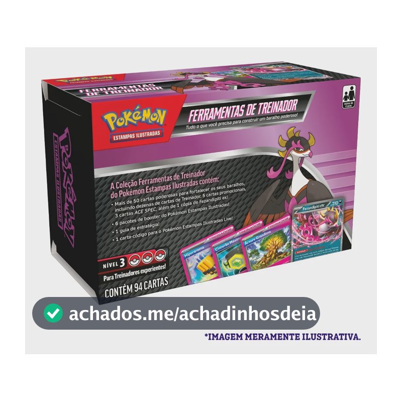 Pokémon Box Ferramentas Treinador Fezendipiti Ex 94 Cartas - Fezandipiti Ex