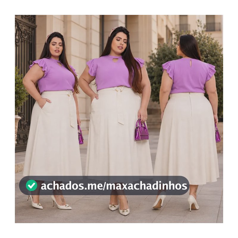 Saia Feminina Longa Plus Size Linho Moda Evangélica G1 G2 G3 Cru Liso G2