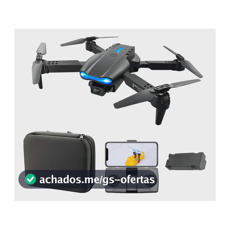 Drone E99 4k Wifi 2 Dupla Hdcâmeras Profissional Cor Preto