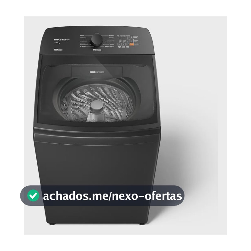 Máquina de Lavar Brastemp 14Kg Cinza Smart Sensor- BWJ14A9