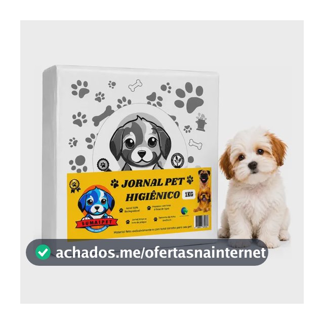Jornal Pet Pacote Com 1 Kg Folhas Grandes Higiênico Cães Branco