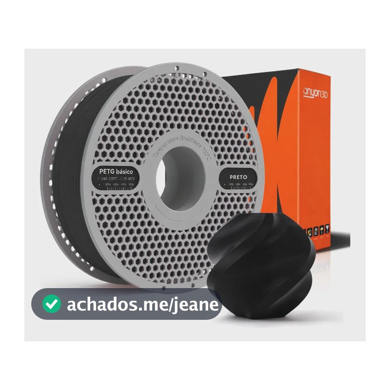 Filamento Impressão 3d 1,75mm 1kg Onyon3d Petg Removível Preto