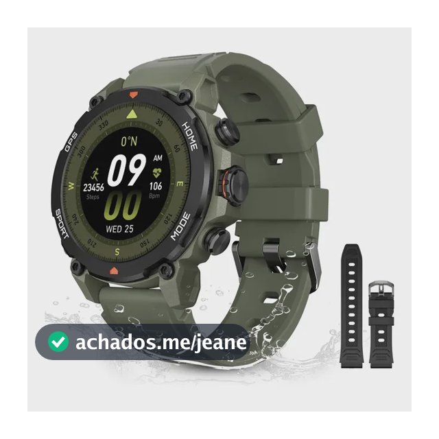 Relógio Smartwatch Aurafit G6 Com 5atm E Gps Verde Militar Verde Militar Sport Verde Militar/preto Esportivo