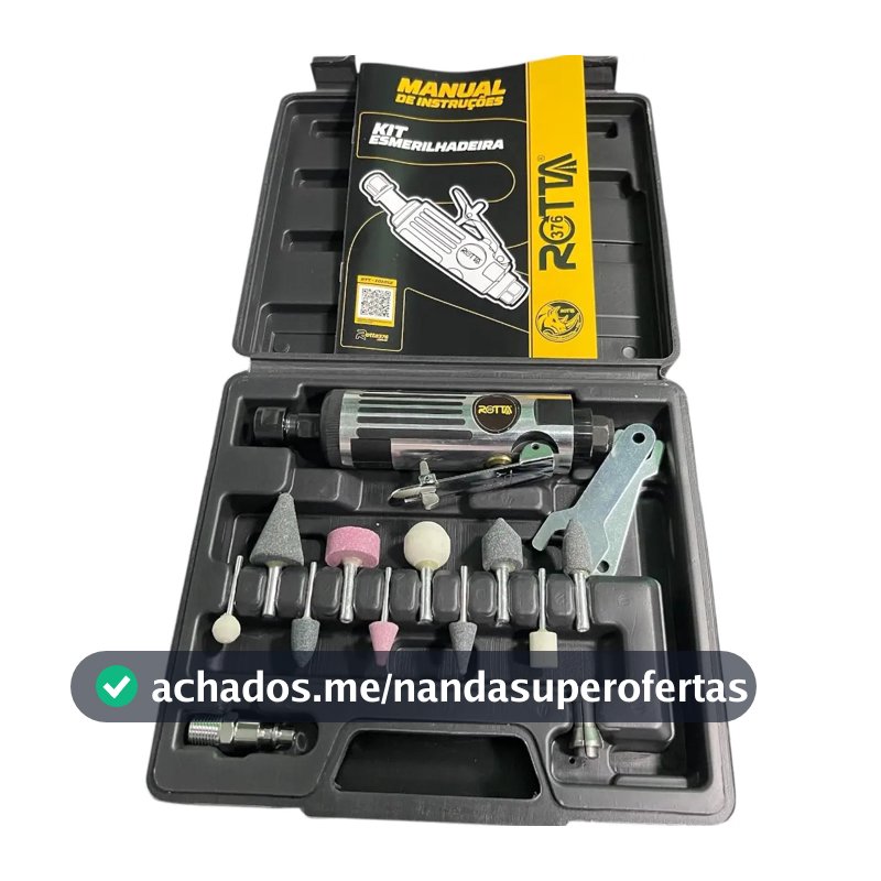 Kit Esmerilhadeira Mini Retifica Reparo Pneus 24000rpm Rotta