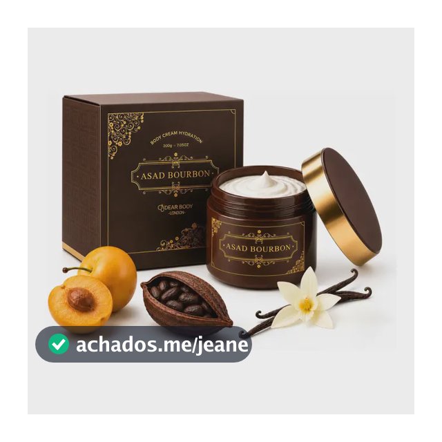 Asad Black Bourbon Creme Hidratante Corporal Masculino 200g Asad Bourbon