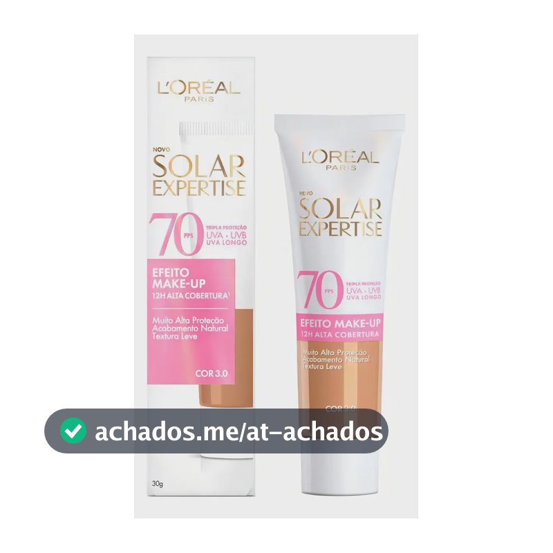 Protetor Solar Facial com Cor FPS 70 Alta Cobertura - L'Oréal Paris Solar Expertise Efeito Make Up - Cor 6.0 30g