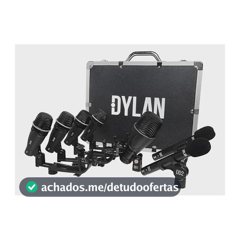 Kit De Microfone Para Bateria Dylan Dd-7 Com Case Preto