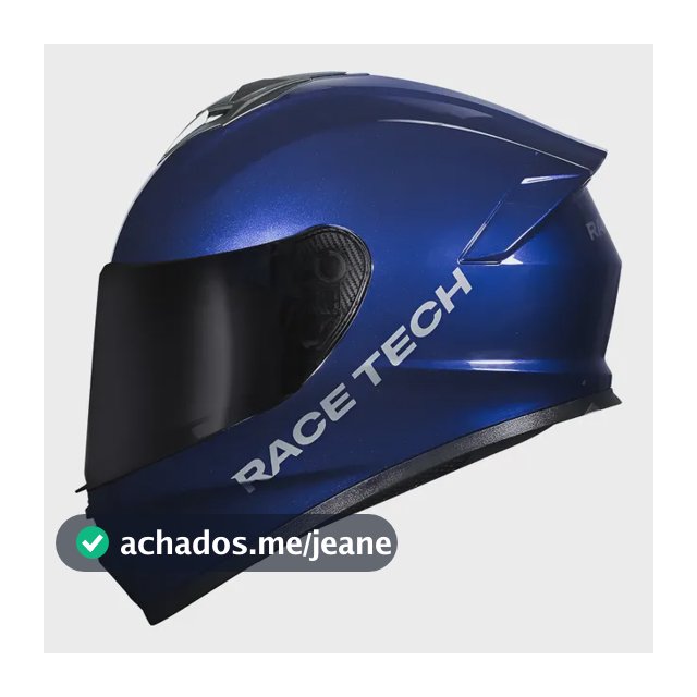 Capacete Moto Race Tech Hit Monocolor Azul