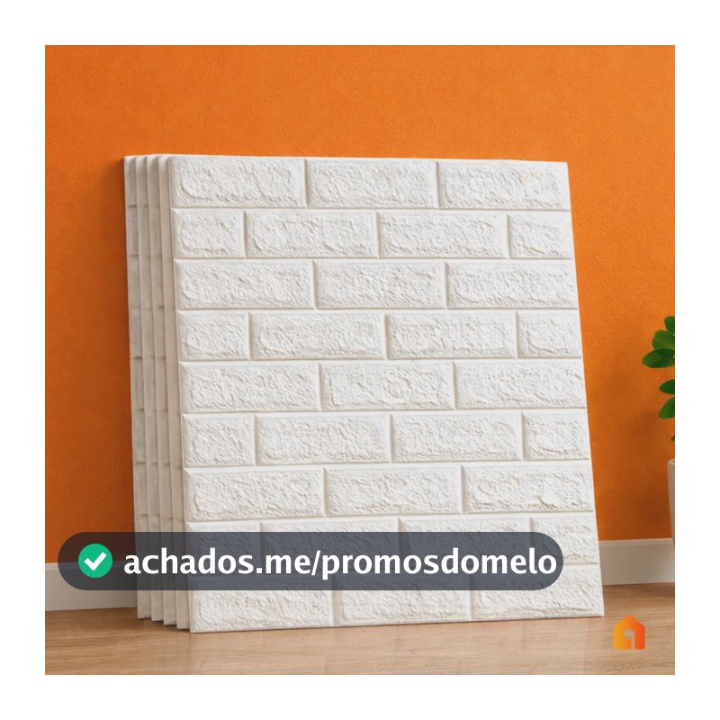 Kit 10 Und De Placas Adesivo 3d Papel Parede Tijolinho 77x70 Branco