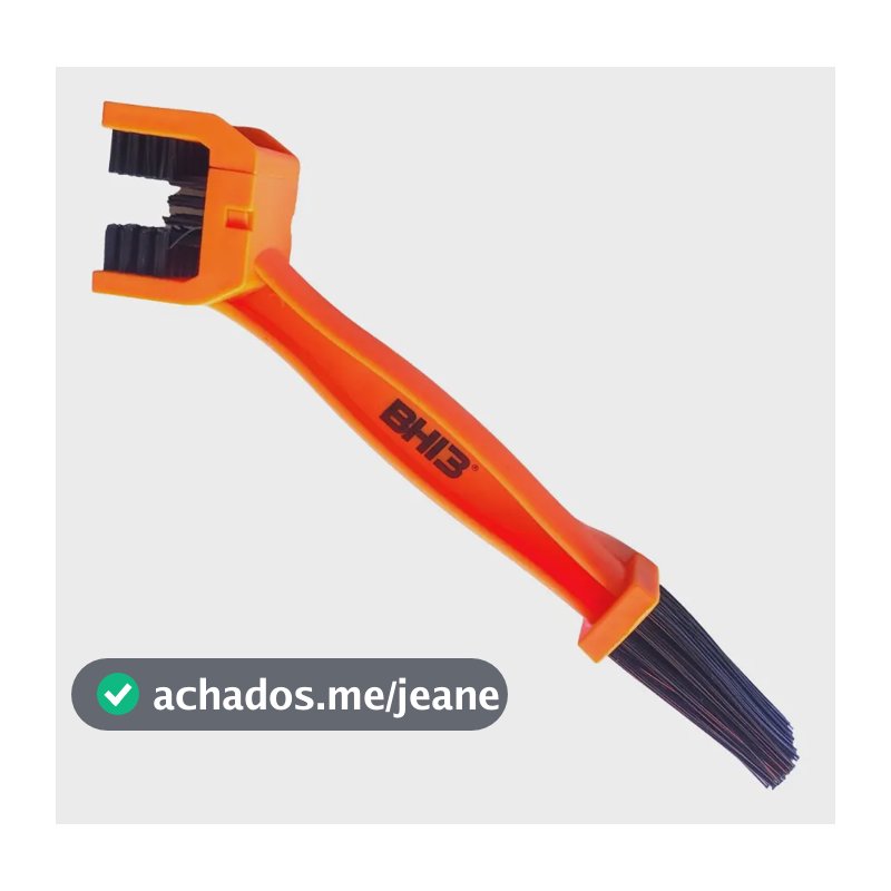 Escova Limpa Corrente Para Bicicleta E Moto Laranja E Preto