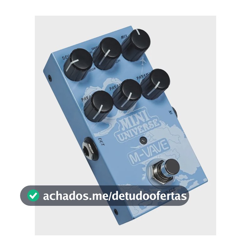 Pedal de Efeito M-Vave Mini Universe Reverb com 9 Tipos para Guitarra