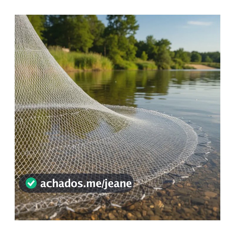 Tarrafa Pesca Fio 0,60 Malha 8(40mm)20mts -2,50m De Altura Branco