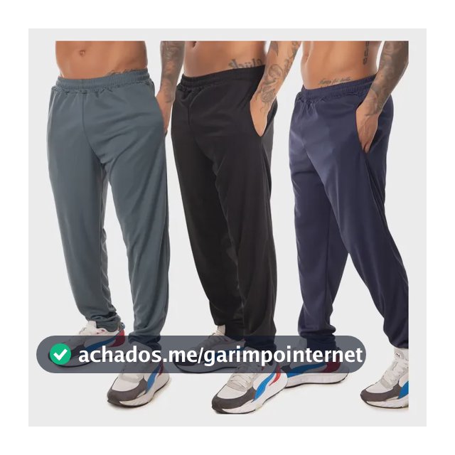 Kit 3 Calça Esportiva Elastano Academia Masculina Treino