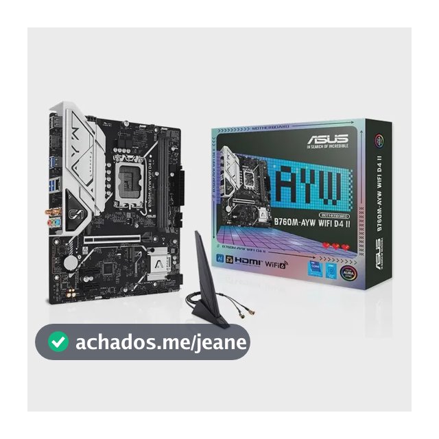 Placa Mãe Asus B760m-ayw Wifi D4 Ii Intel Lga 1700 Matx Ddr4 Preto