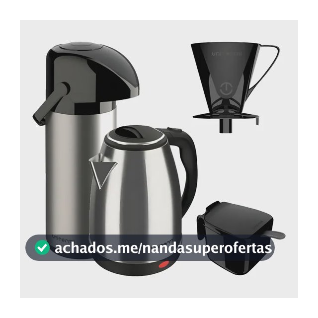 Kit Chaleira Elétrica 1.8L 127V Inox + Garrafa Térmica 1L Unitermi Verona